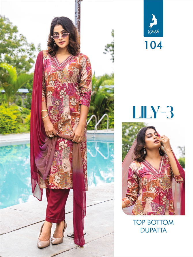 Lily 3 By Kaya Kurti With Bottom Dupatta Wholesale Shop In Surat
